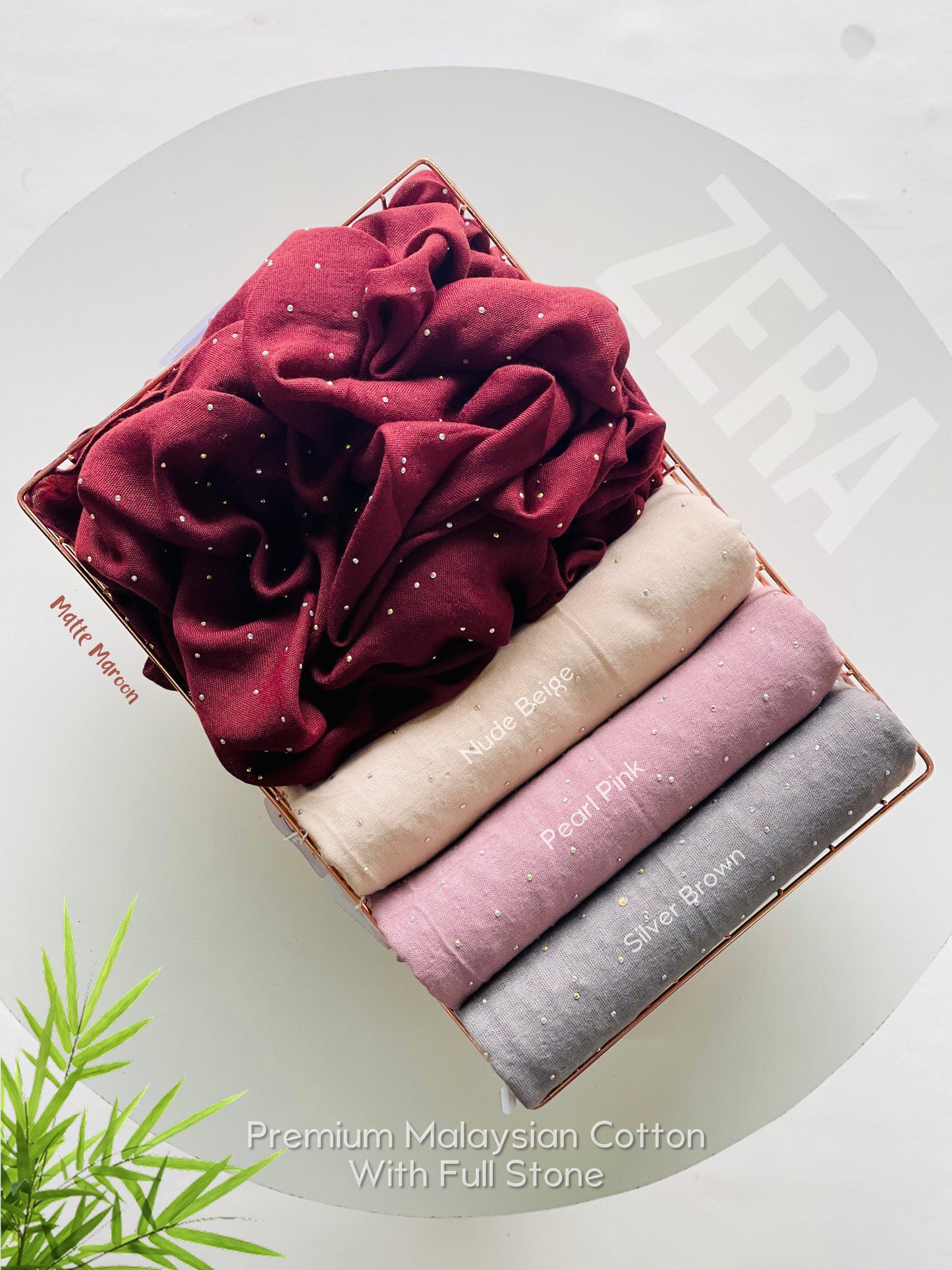 Zera Premium Malaysian Cotton with Stone Hijabs