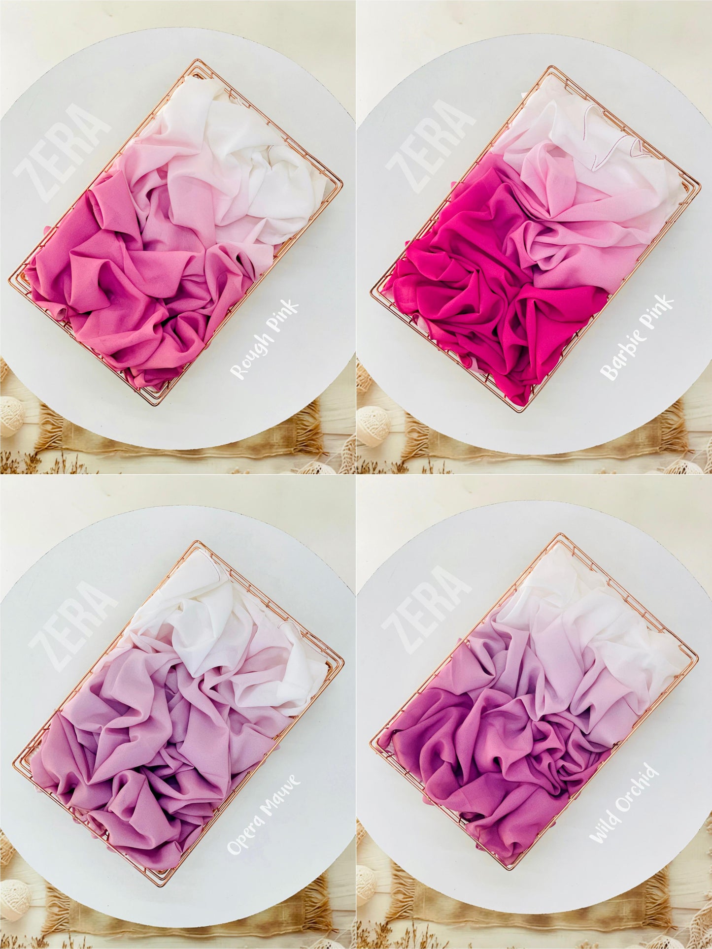 Zera Premium Ombre Malaysian Heavy Chiffon Hijabs 2M