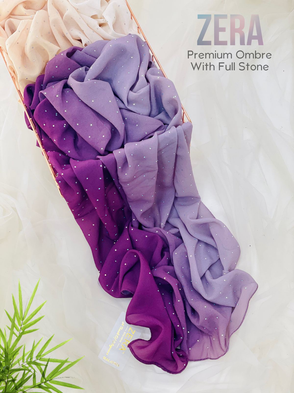 Zera Premium Ombre With Full Stone Hijabs