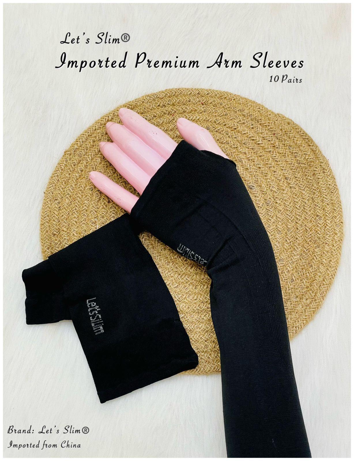 Black Hand Sleeves With Thumb Grip