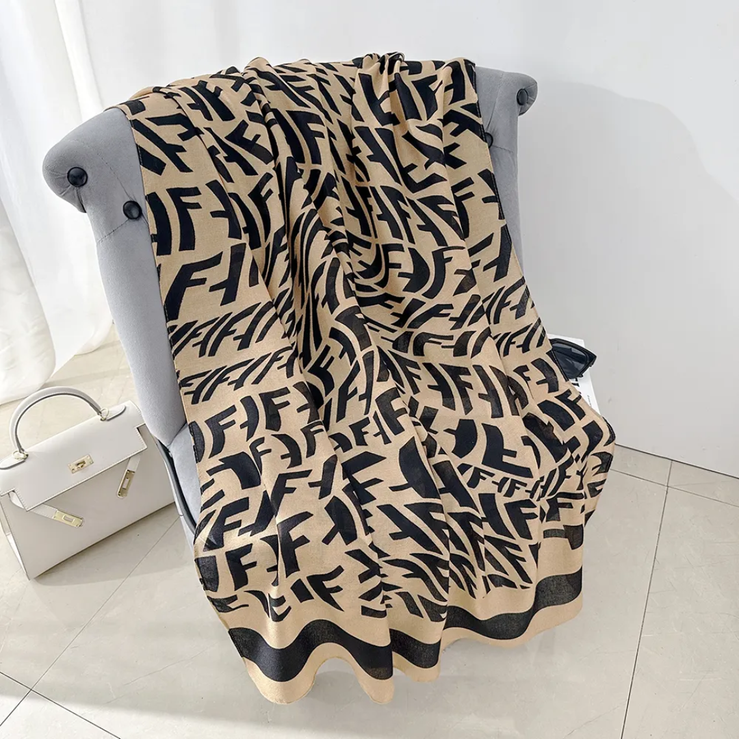 Black Cross F Viscose Scarf