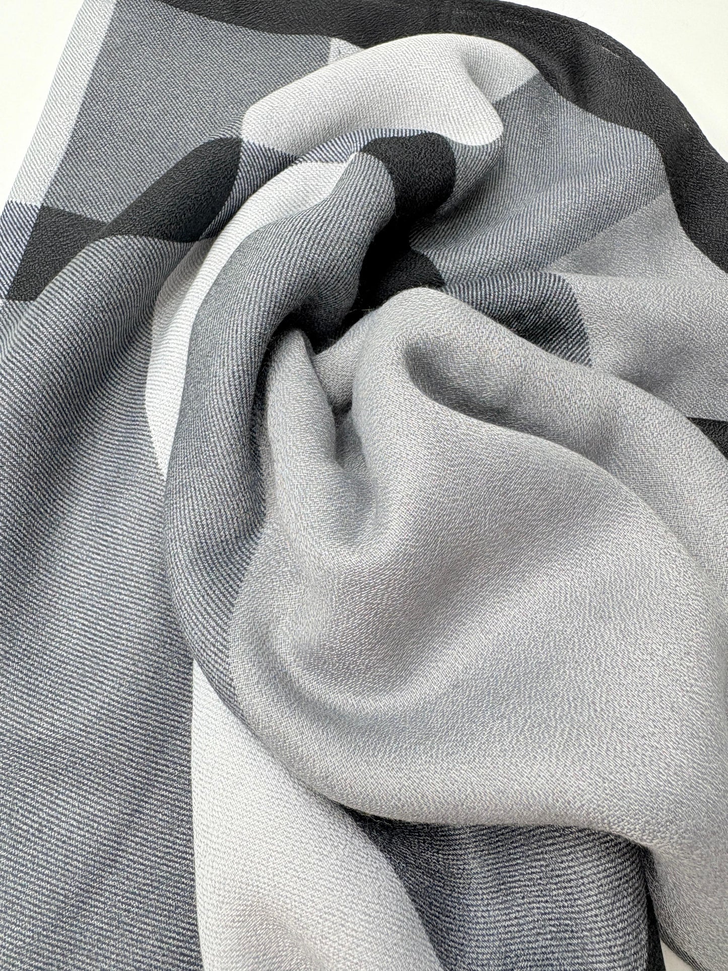 BB Black Printed Viscose Scarf