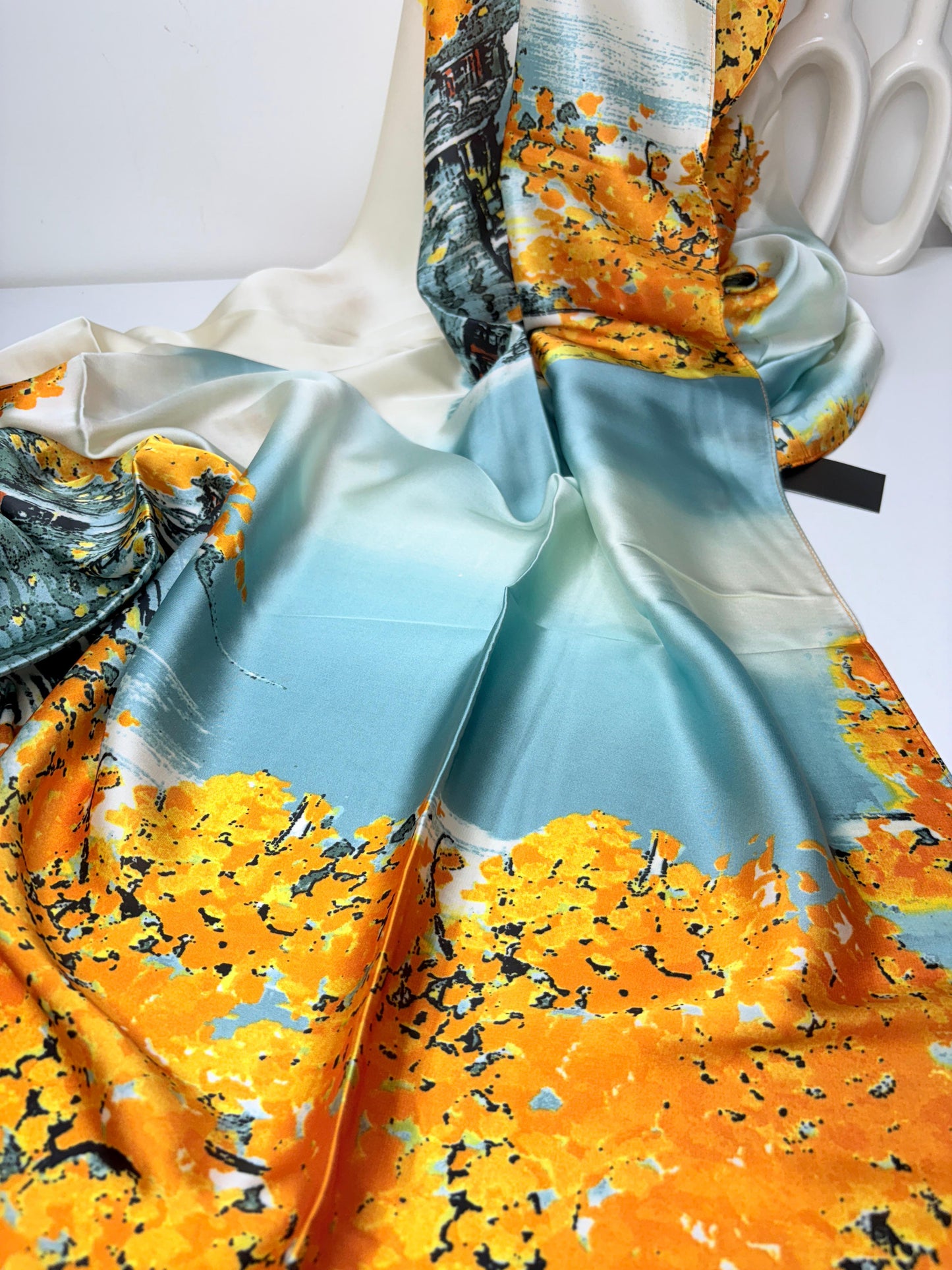 Morning Spring Printed Silk Scarf