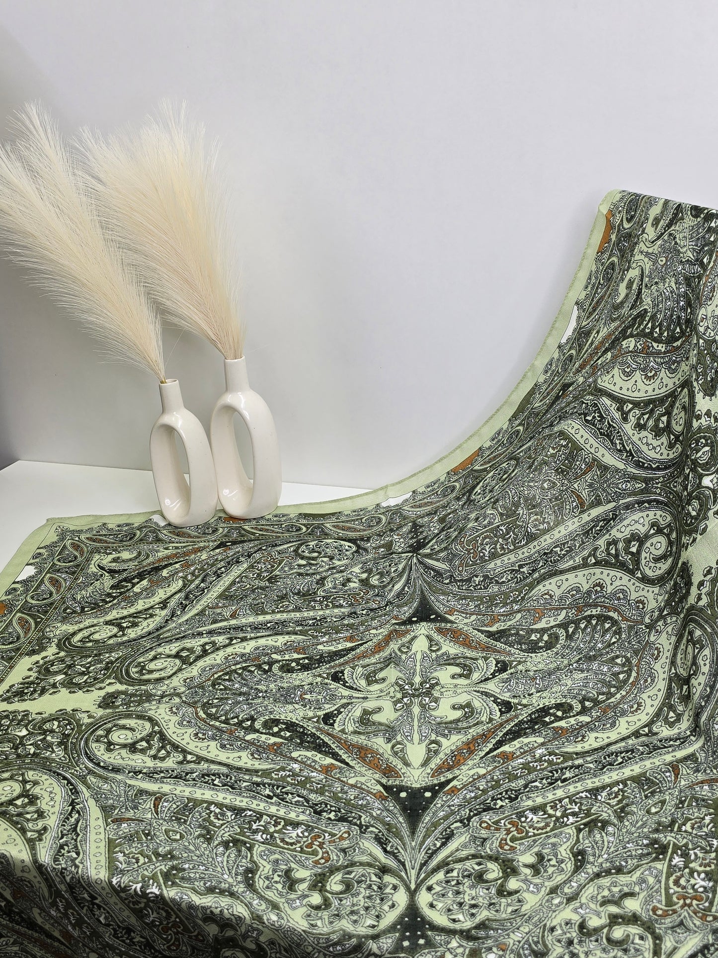 Mehendi Pista Printed Viscose Scarf