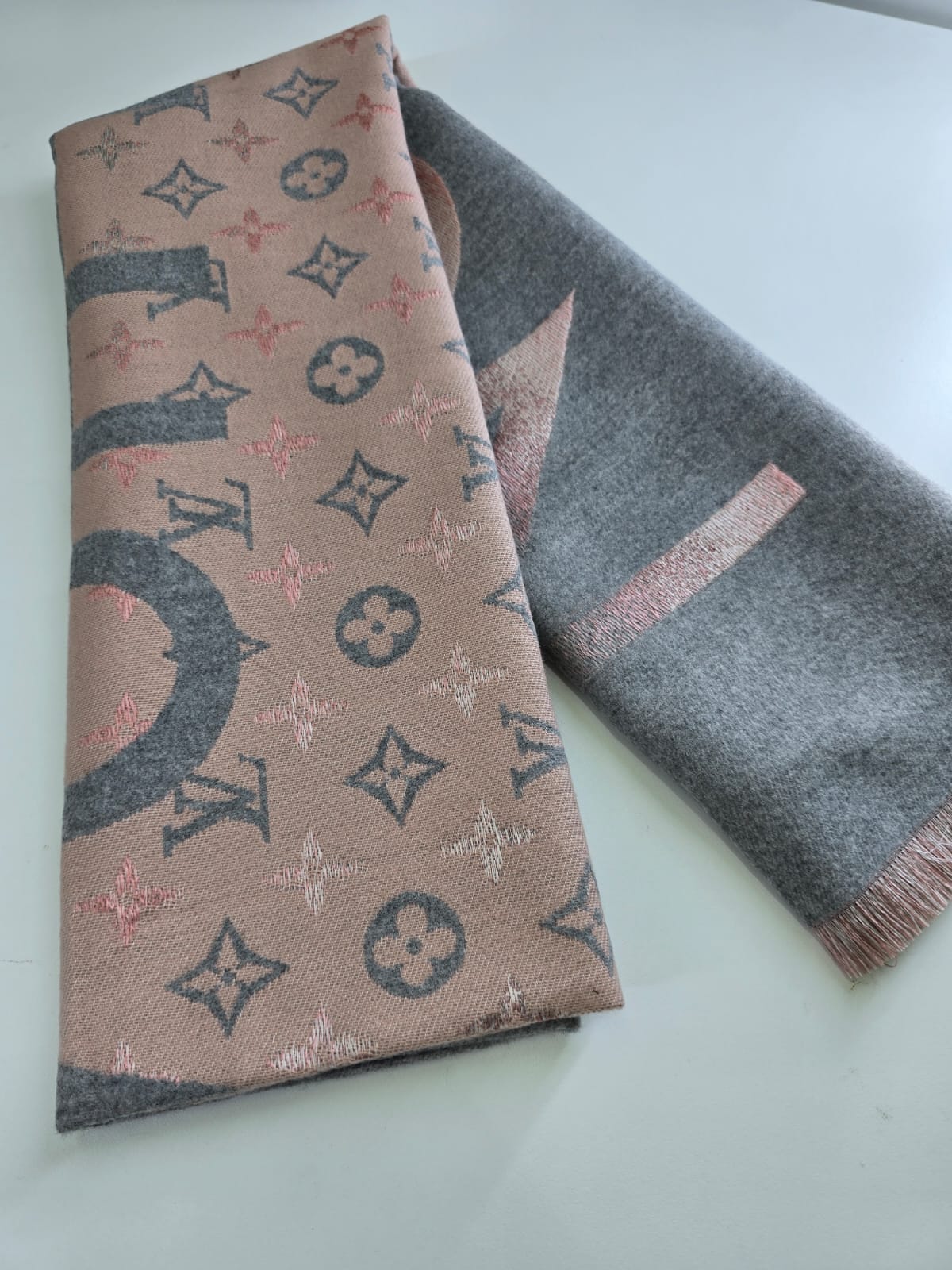 Gray Rose L Brand Printed Winter Shawls