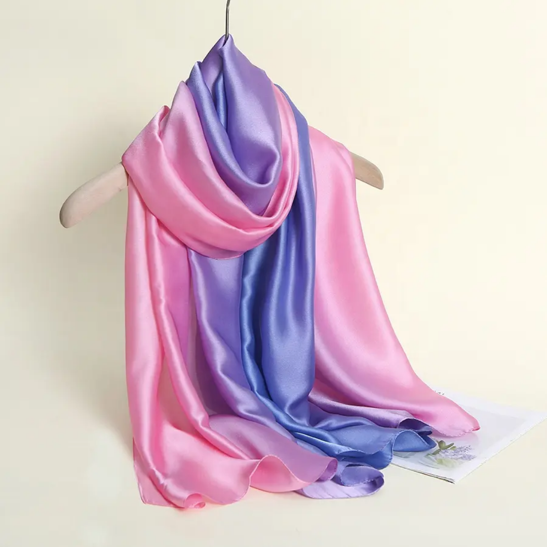 Cotton Candy Ombre Printed Silk Scarf