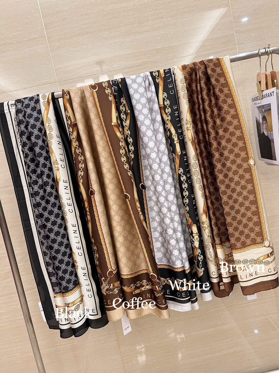 Brand Printed CL Silk Scarf