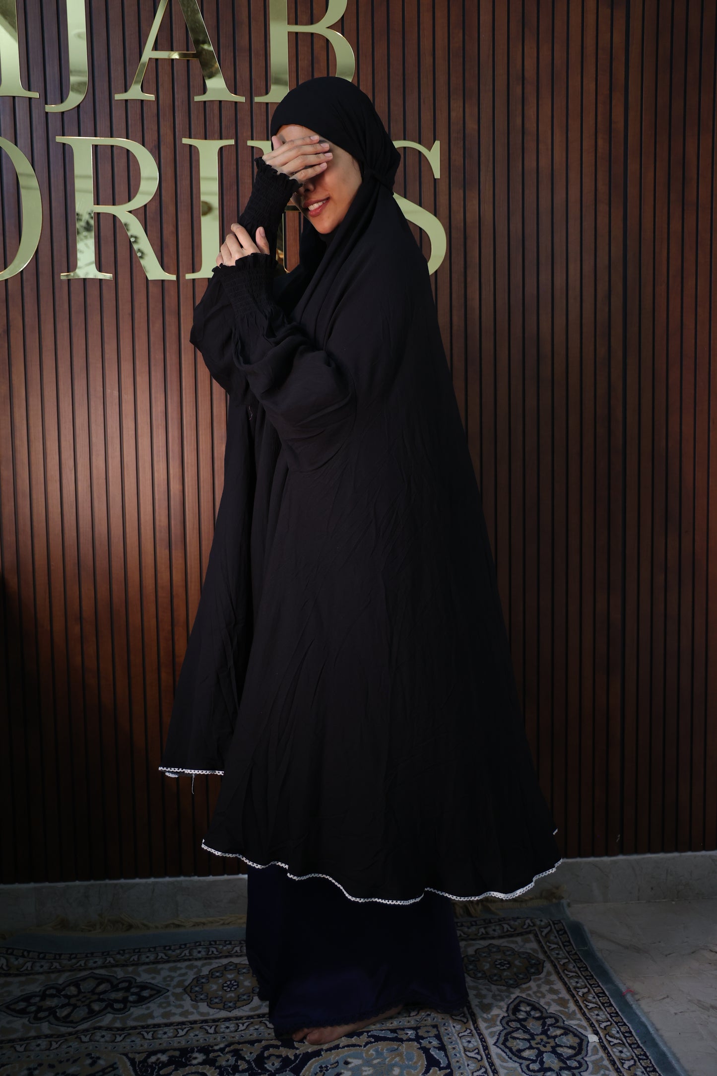 Black Prayer Makhana Hijab for Salah