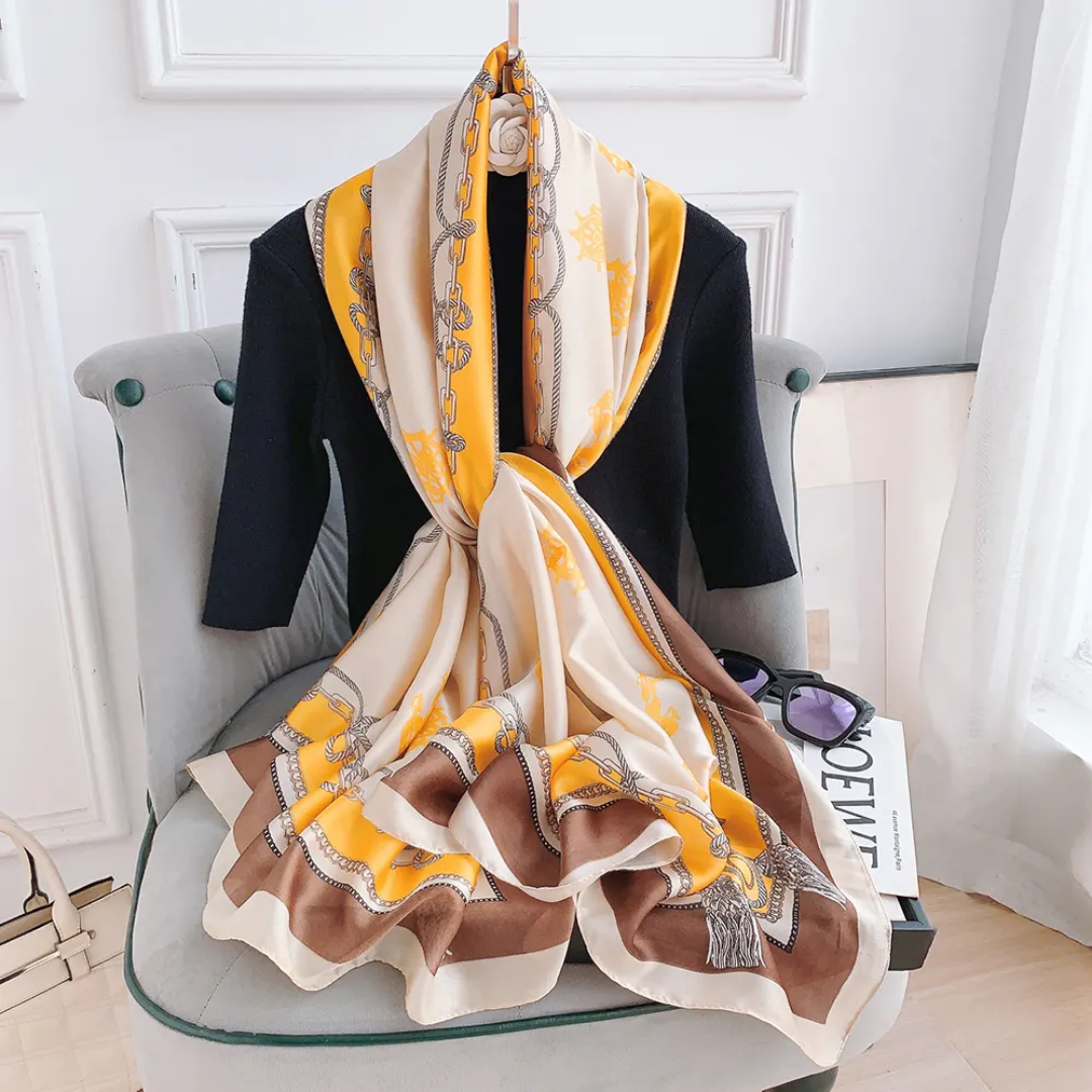 Mango Ropes Printed Silk Scarf
