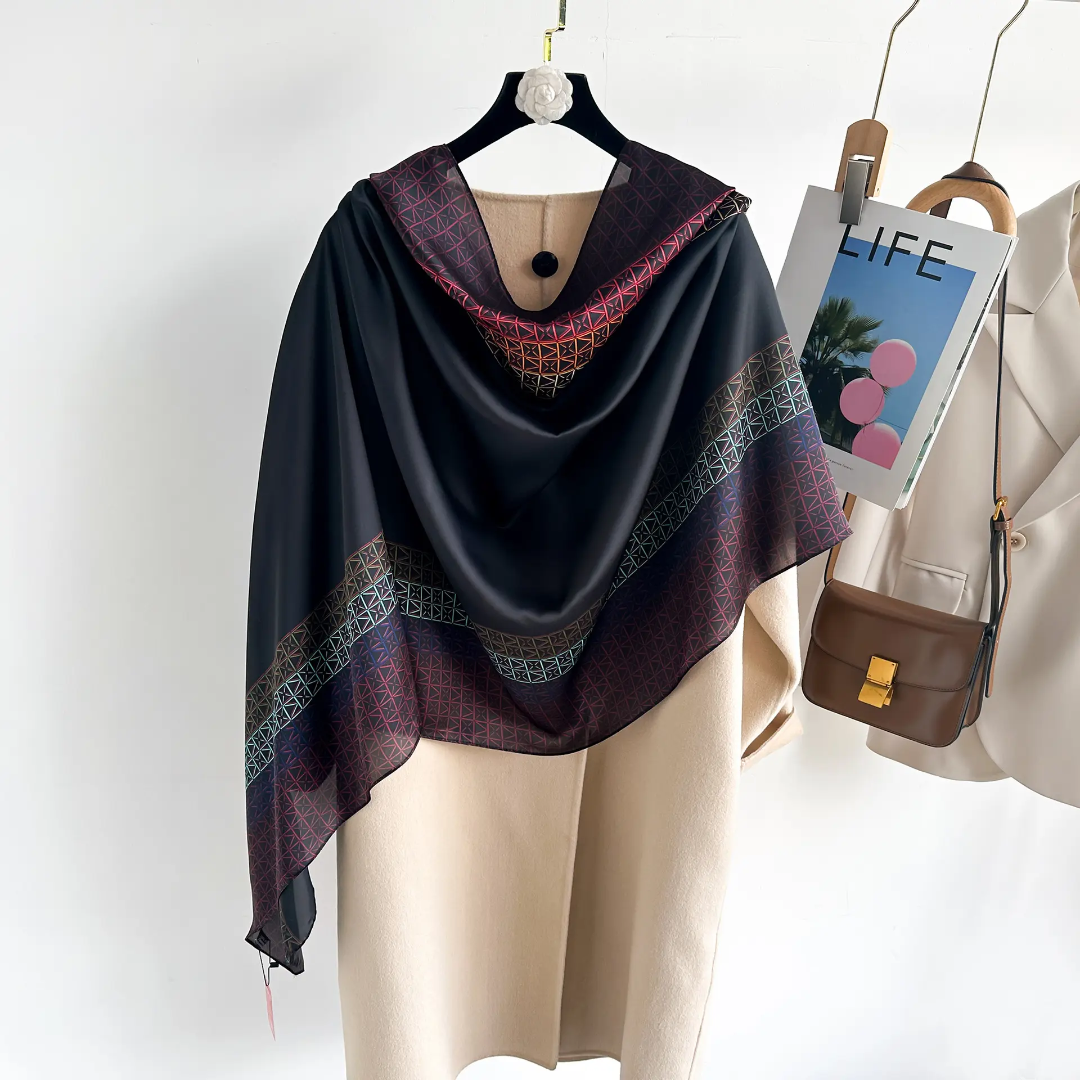 Sky Moonlit Printed Silk Scarf