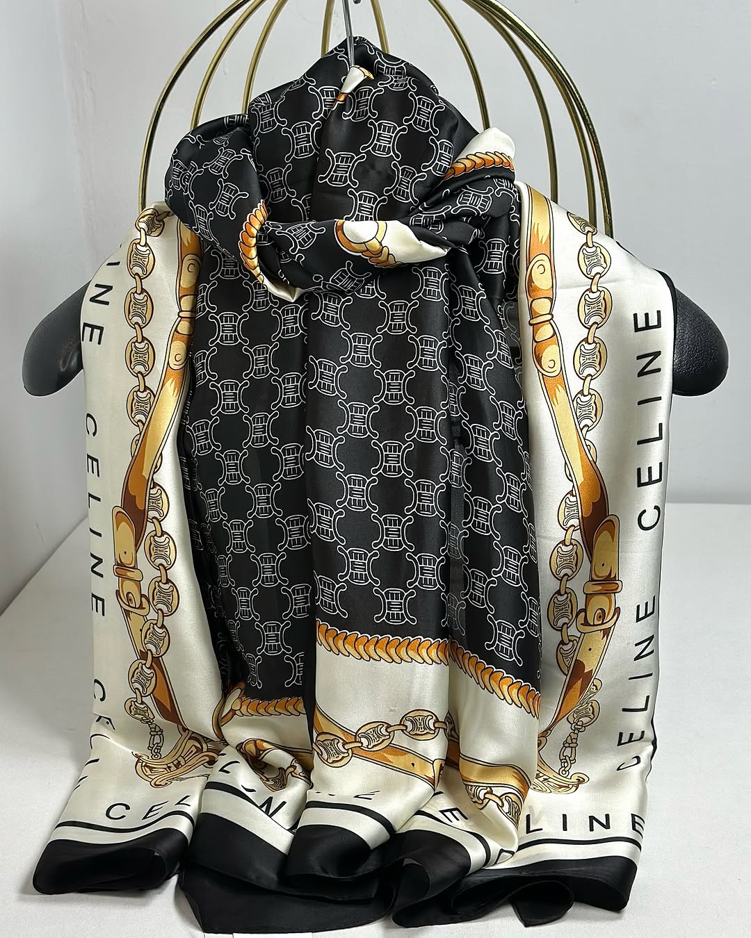 Brand Printed CL Silk Scarf