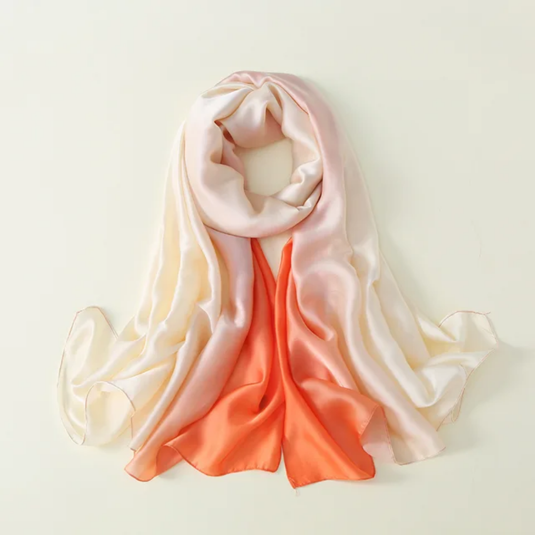 Sunrise Ombre Printed Silk Scarf