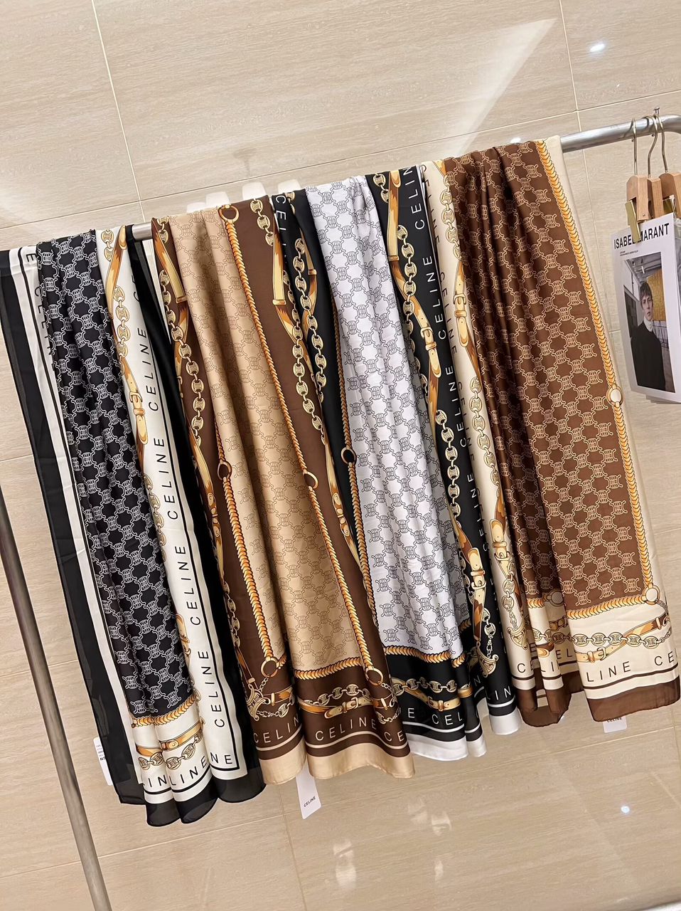 Brand Printed CL Silk Scarf