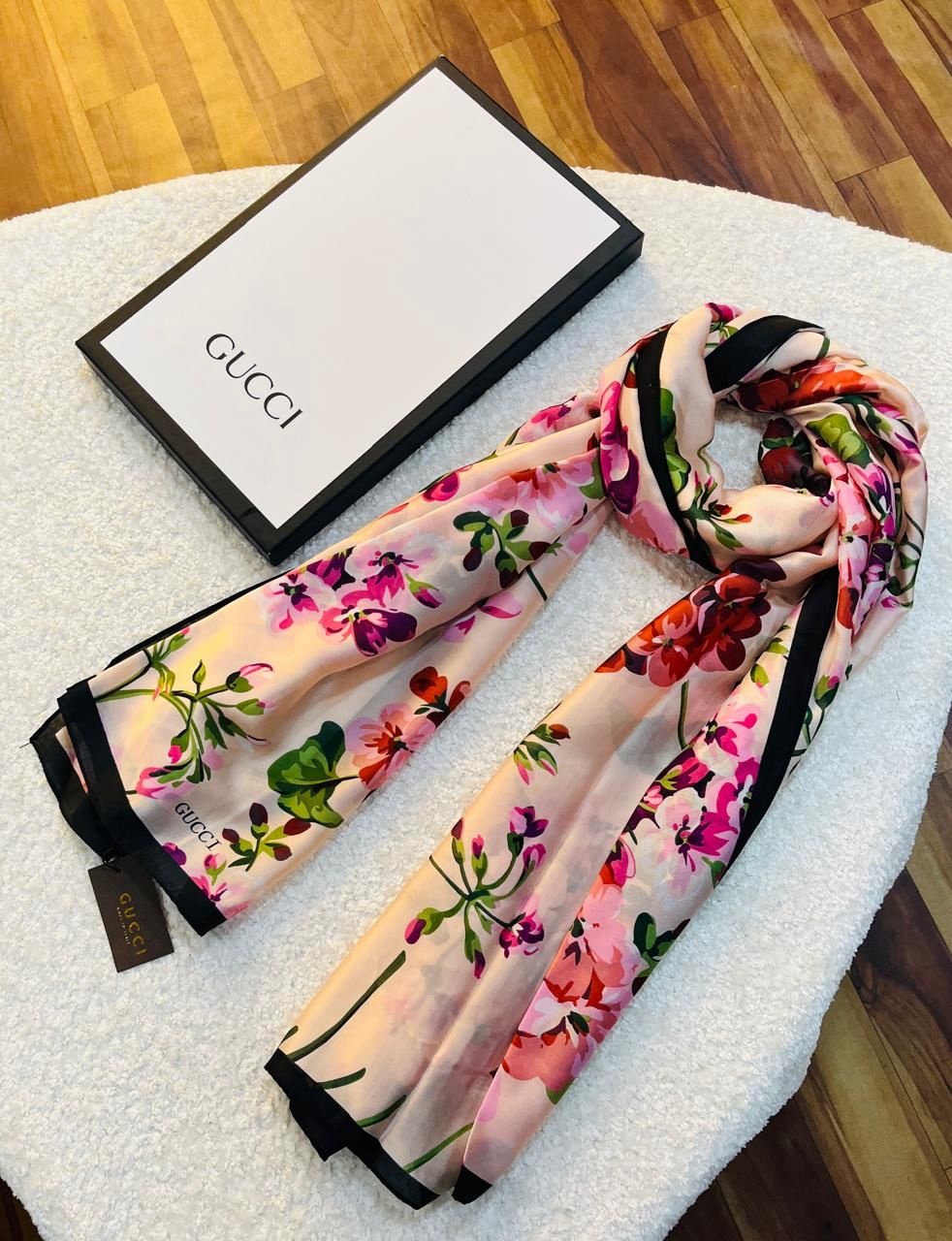 Brand Printed GC Silk Scarf