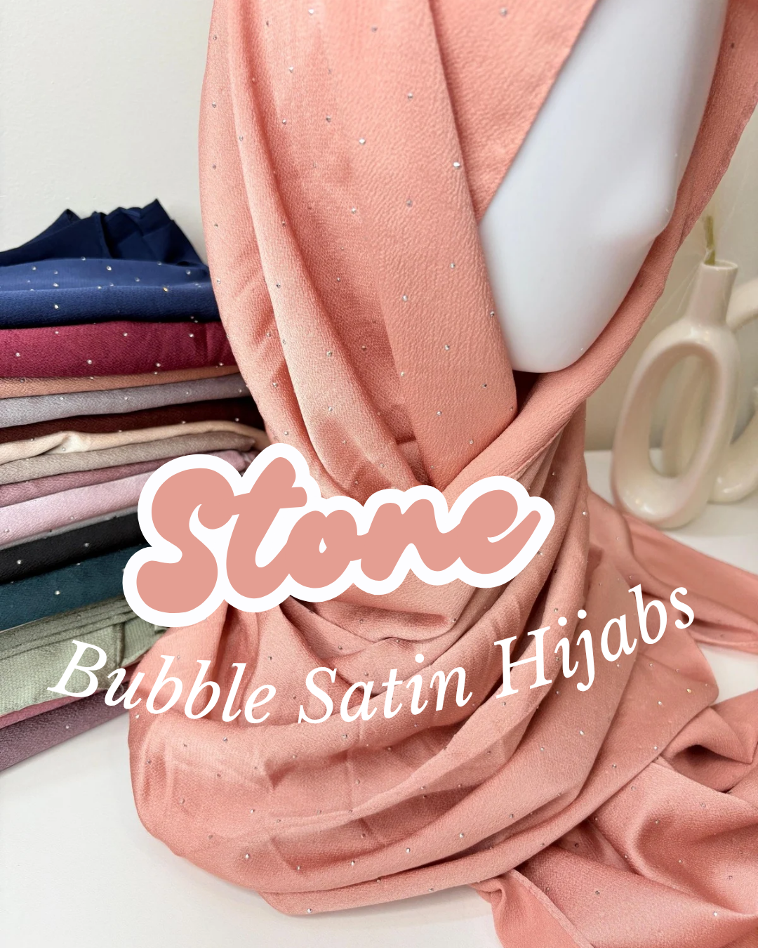 Stone Bubble Satin Hijabs Summer Edition 25 – Light Purple Satin Party Wear Hijabs