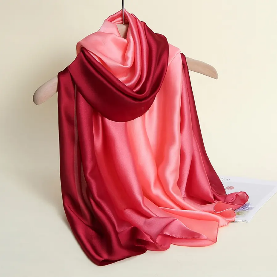 Cherry Ombre Printed Silk Scarf