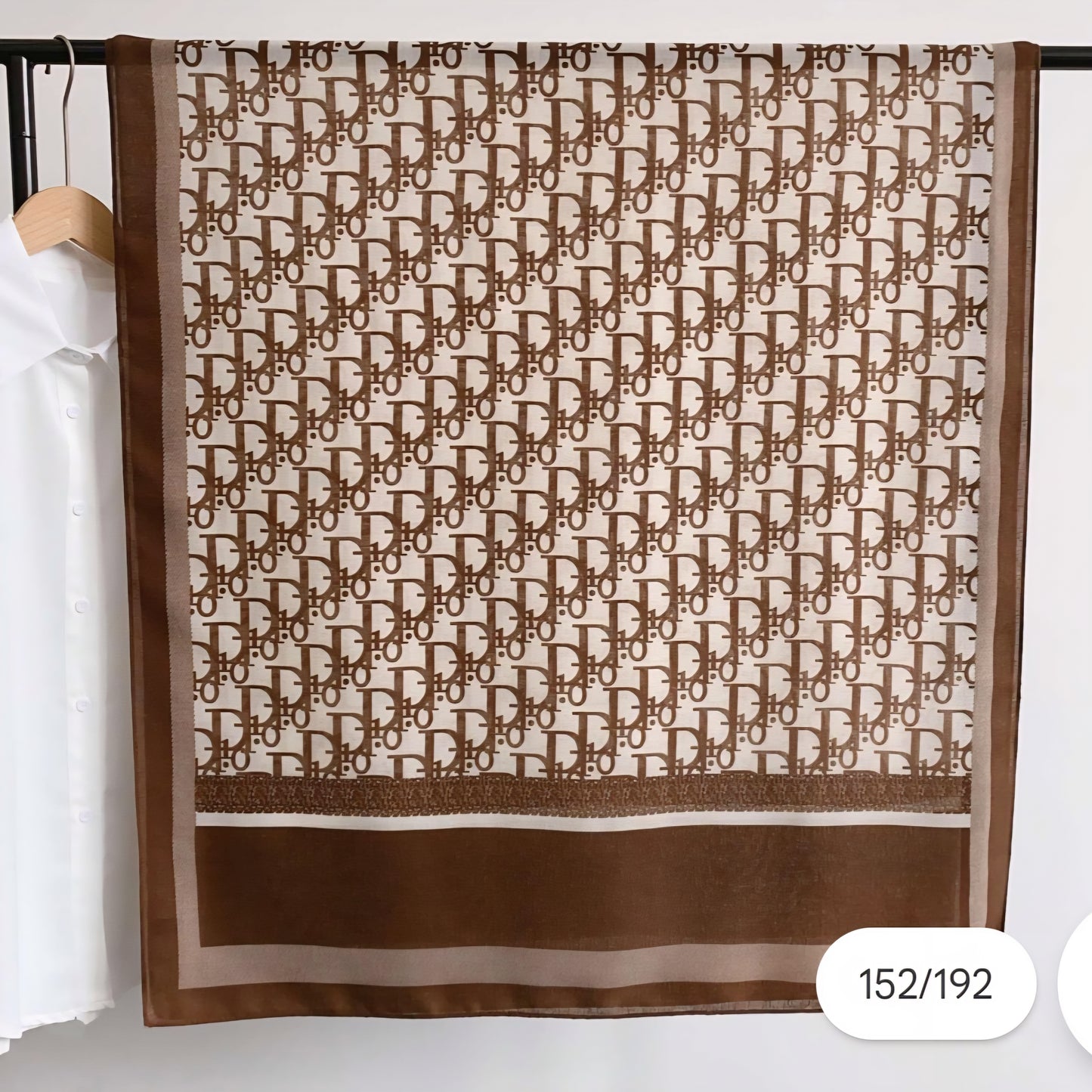Dio Brown Printed Viscose Scarf