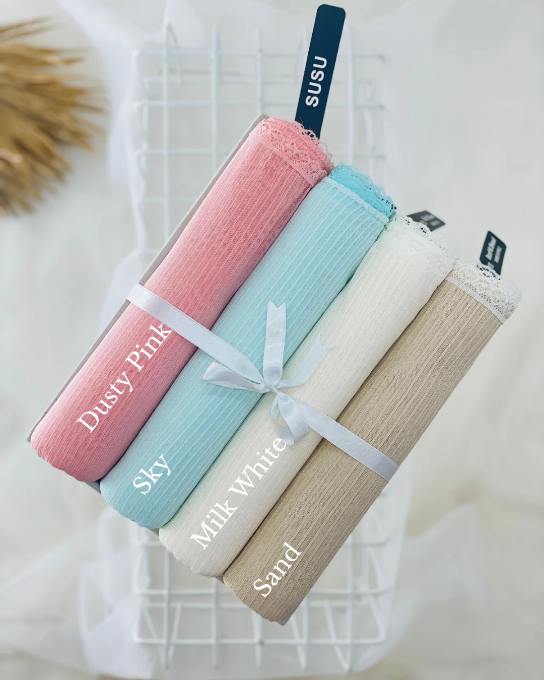 Susu Ribbed Crochet Chiffon Hijabs