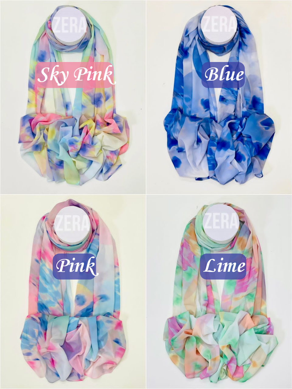 Zera Tie Die Chiffon Hijabs