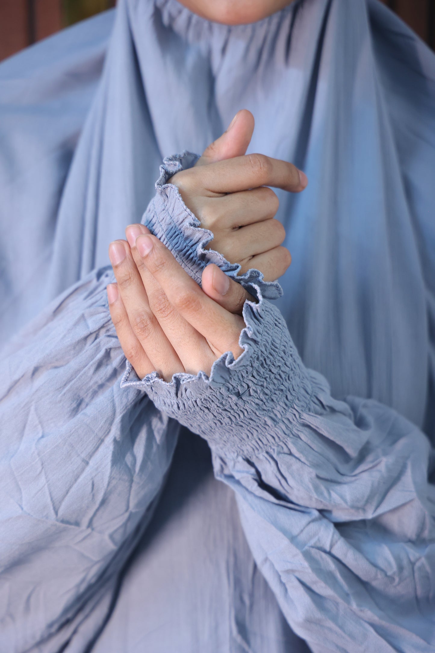Dusty Silver Prayer Makhana Hijab for Salah