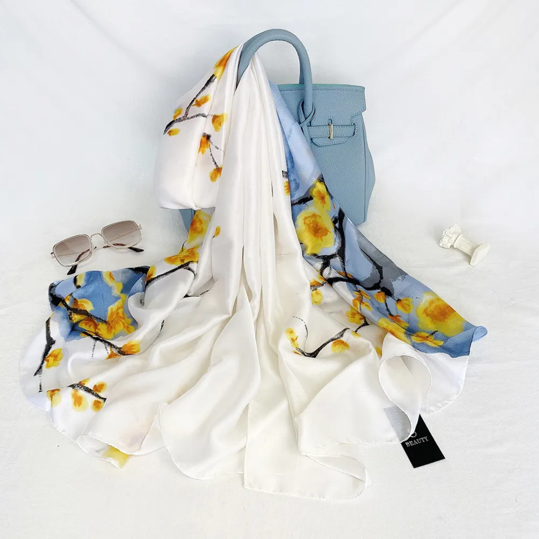 Lily Bloom Printed Silk Scarf