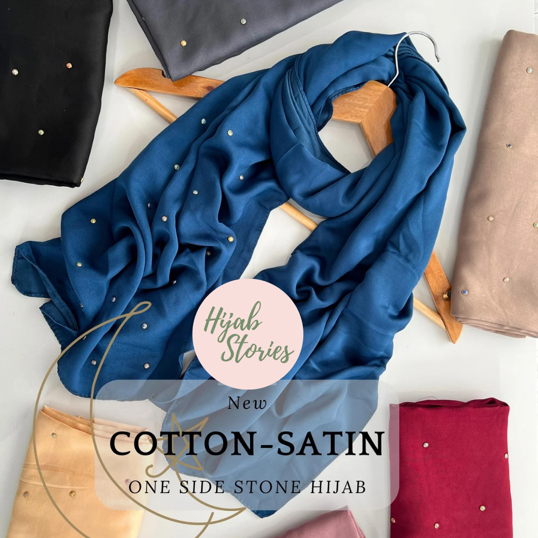 Cotton Satin Stone Hijabs – cherry Cotton Cotton Hijabs