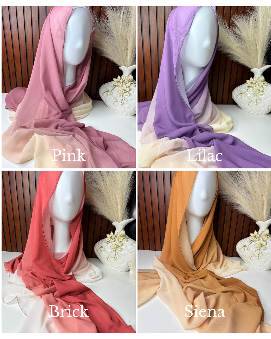 2 Meter Zera Ombre Chiffon Hijabs