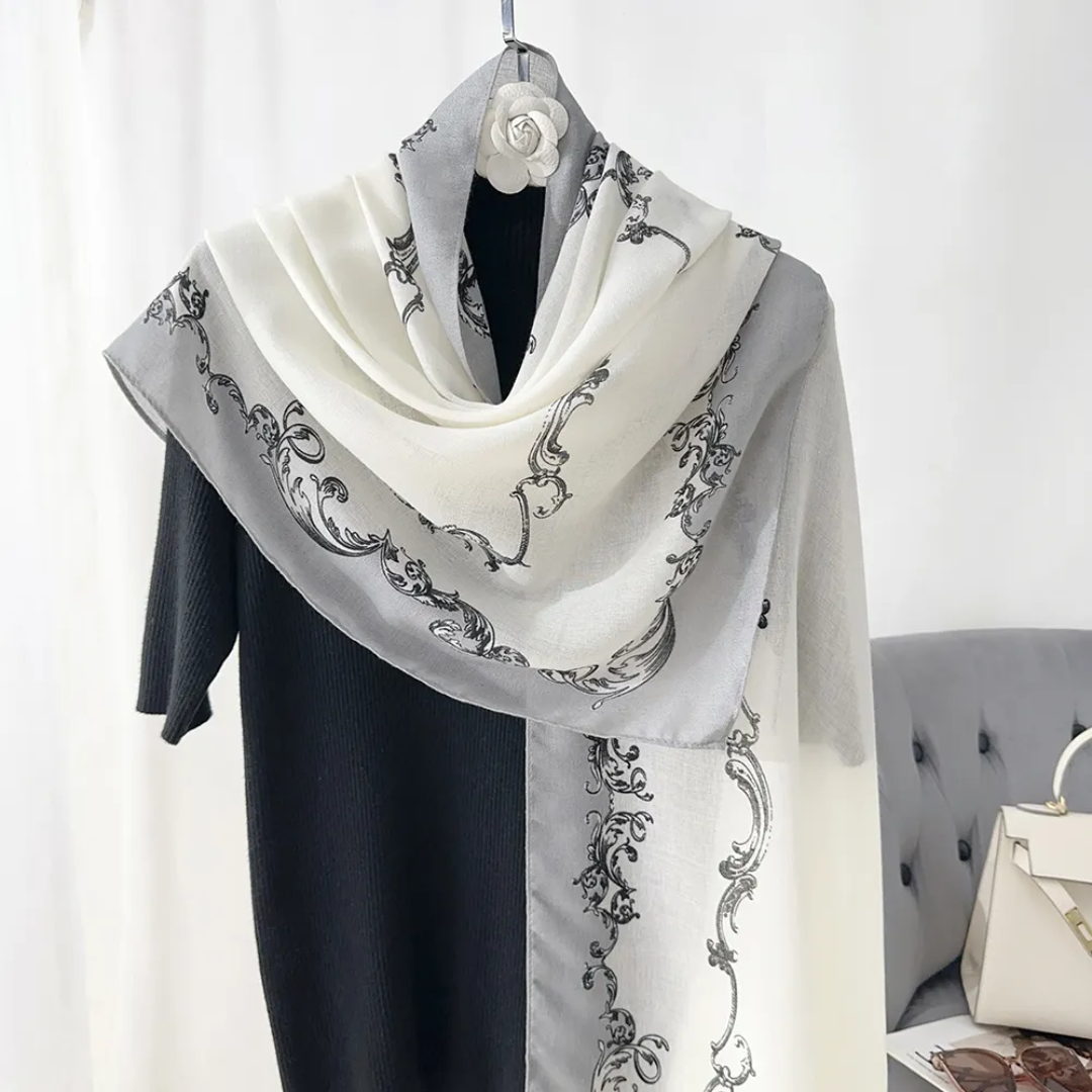 Motif Printed Viscose Scarf