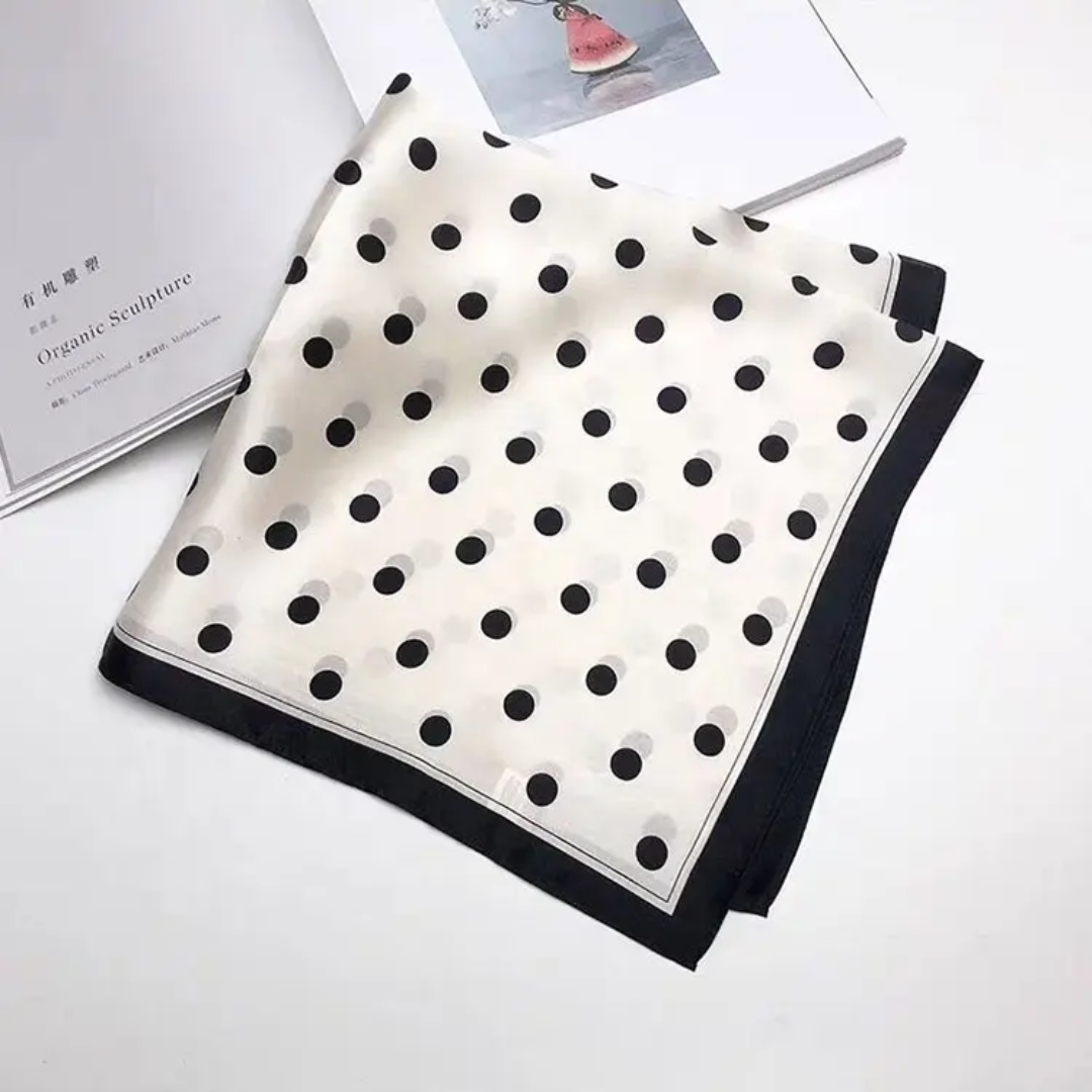 Polka Dot Silk Square Scarves 70 CM
