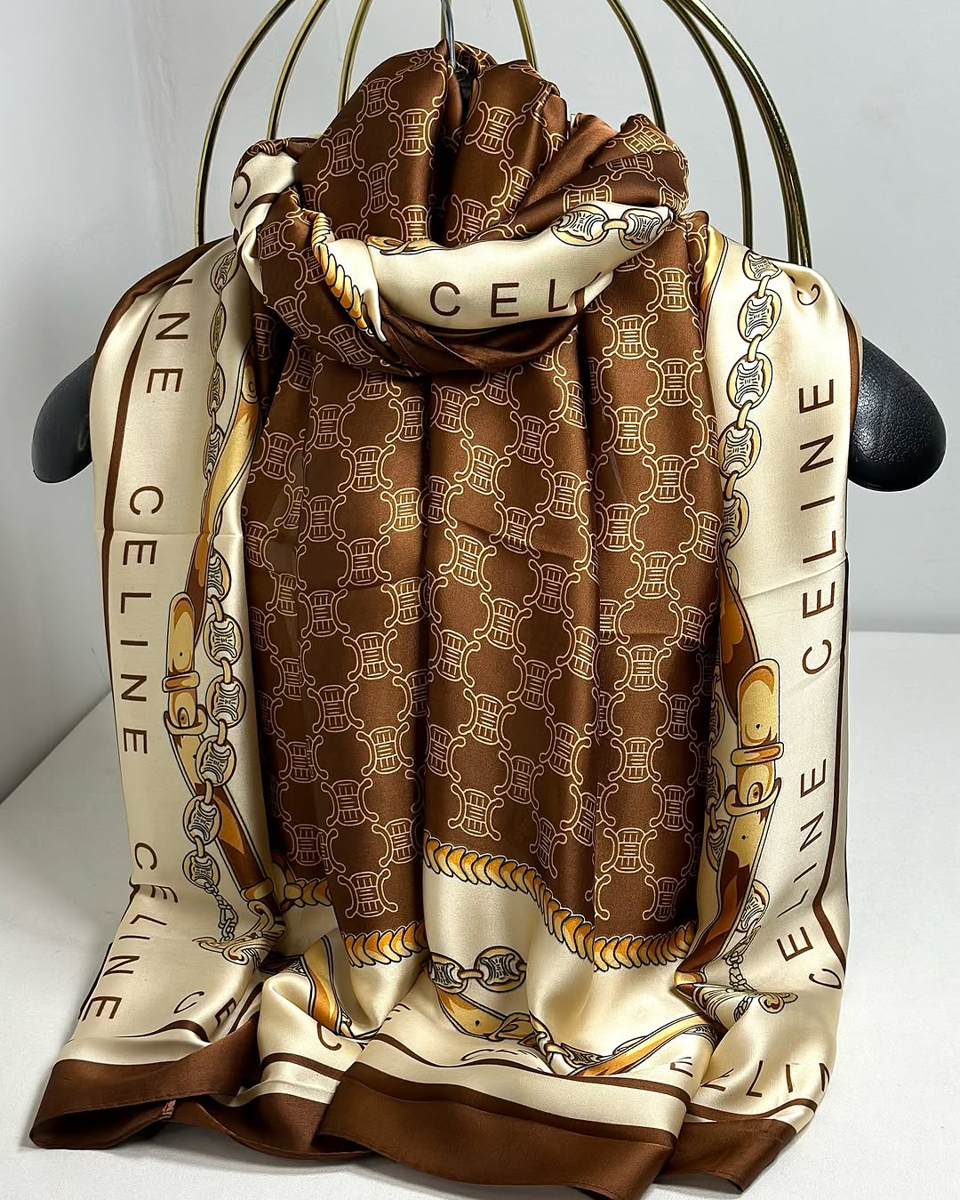 Brand Printed CL Silk Scarf
