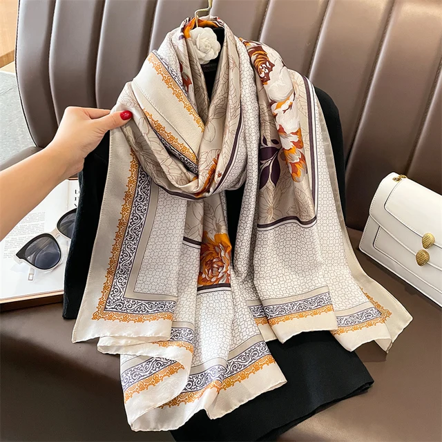 Breathable Silk Scarf – Glossy Finish with Elegant Drape