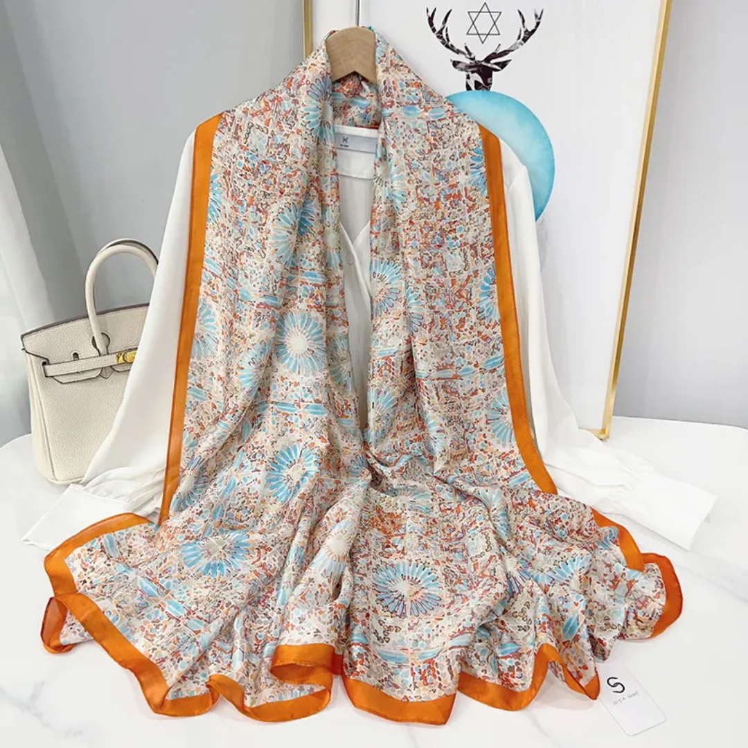 Sun Charm Printed Silk Scarf