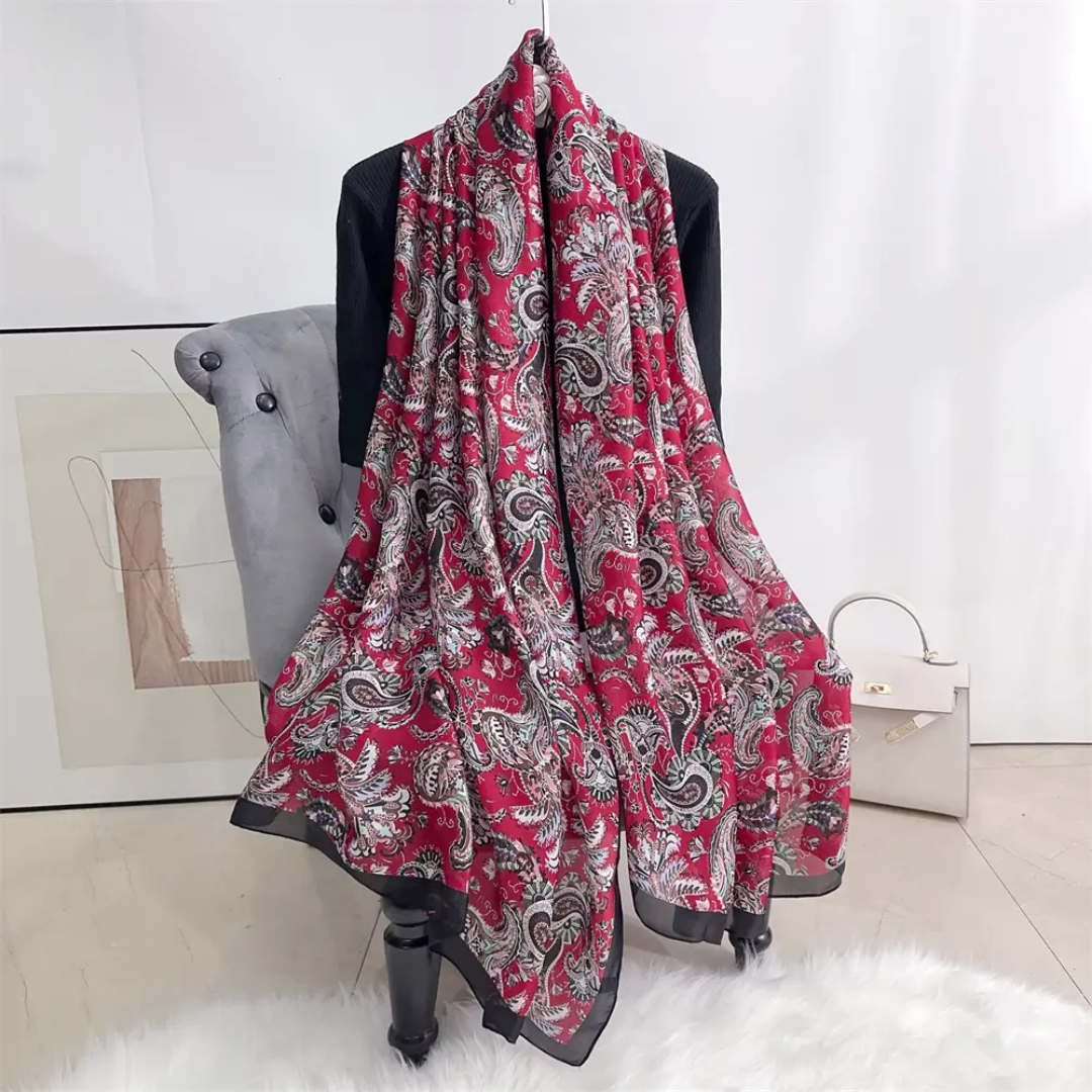 Cherry Garden Printed Silk Scarf
