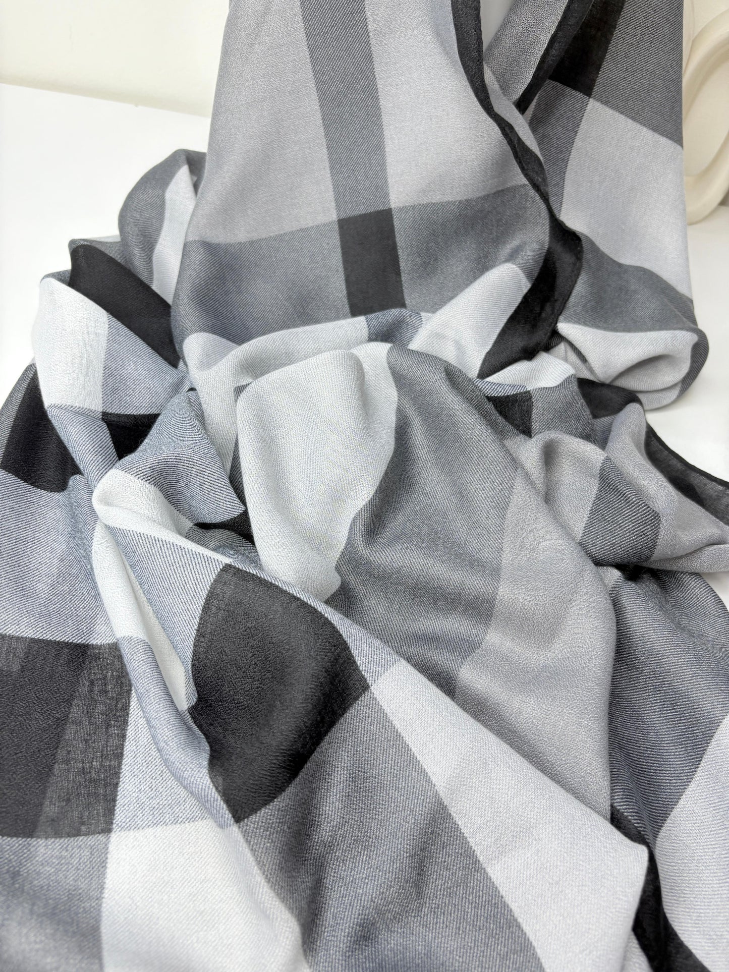 BB Black Printed Viscose Scarf