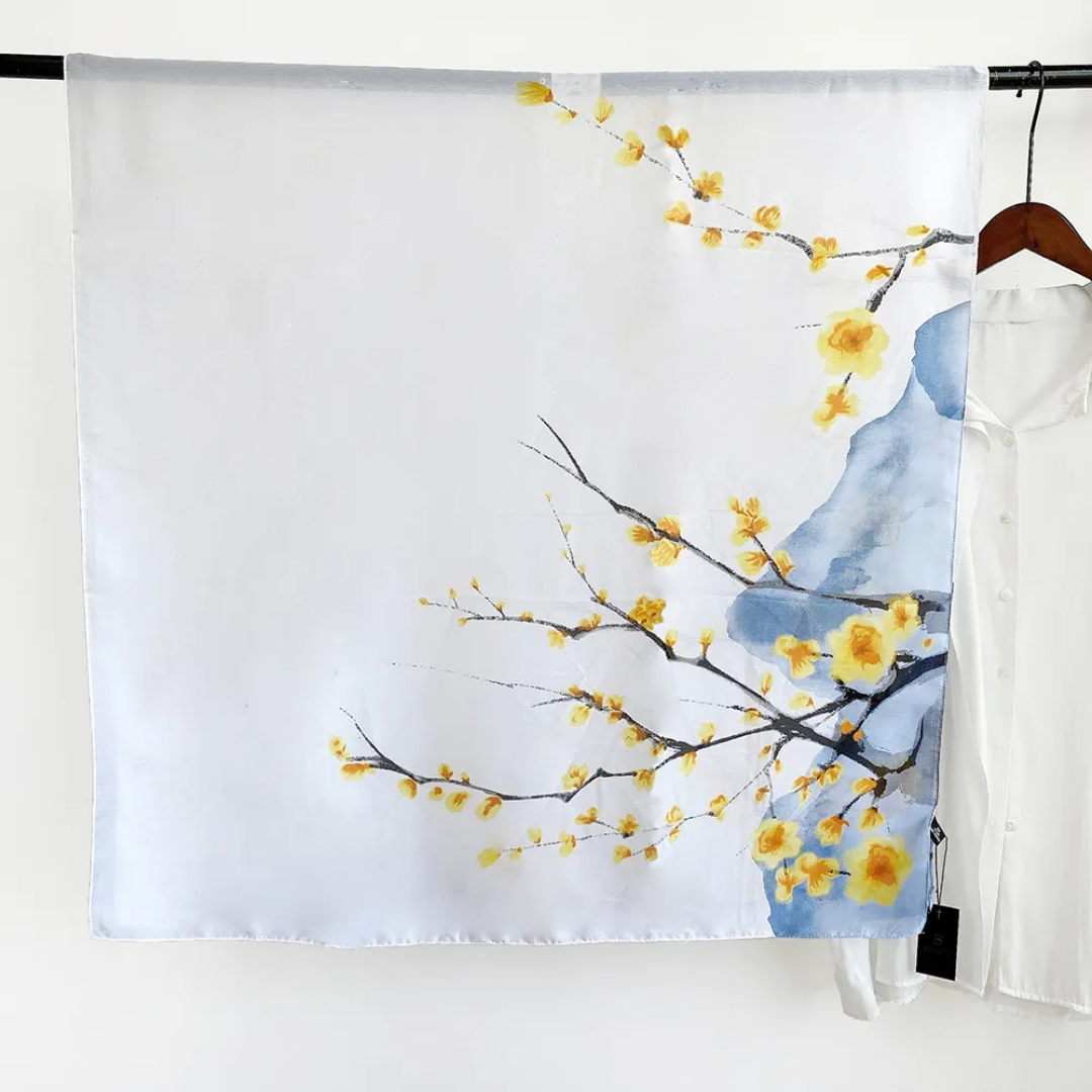 Lily Bloom Printed Silk Scarf