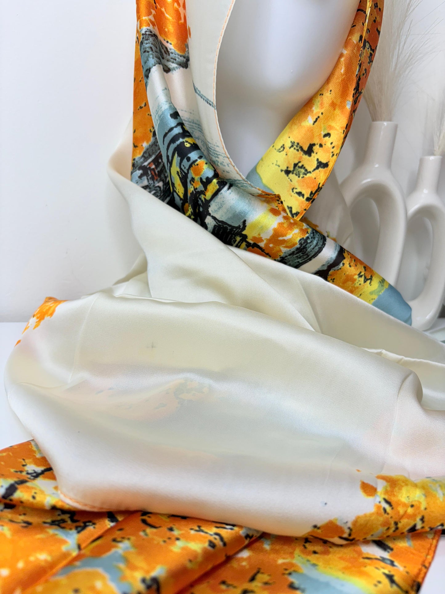 Morning Spring Printed Silk Scarf
