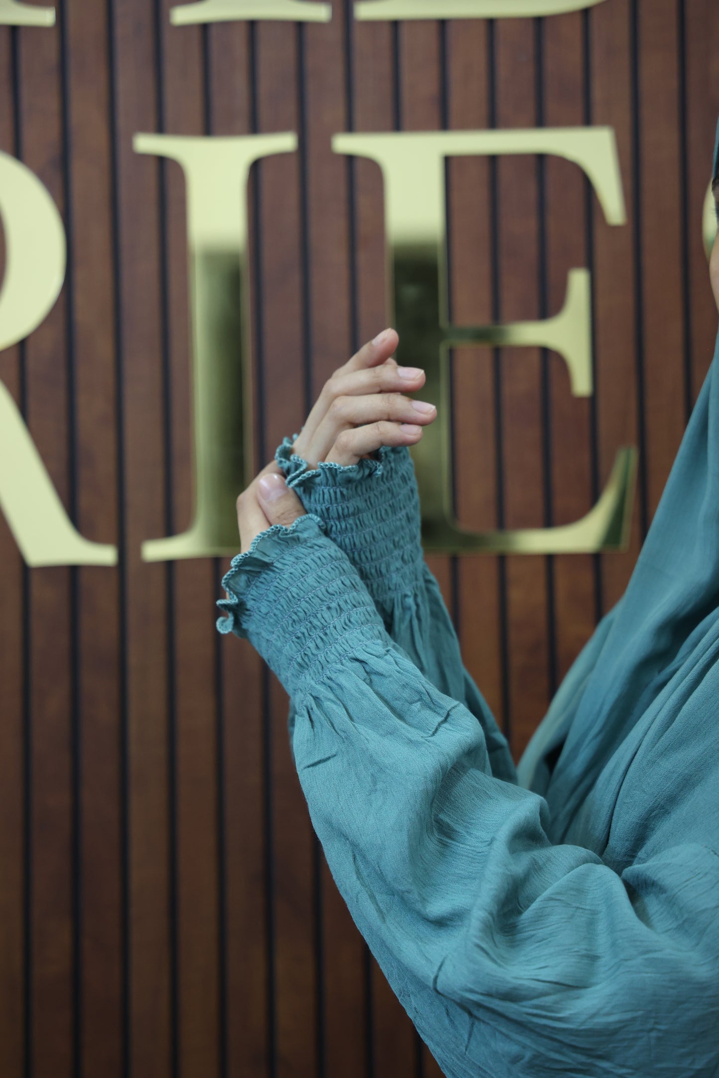 Teal Prayer Makhana Hijab for Salah