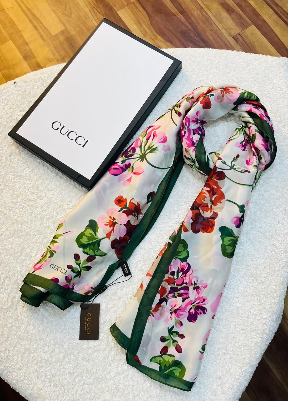 Brand Printed GC Silk Scarf