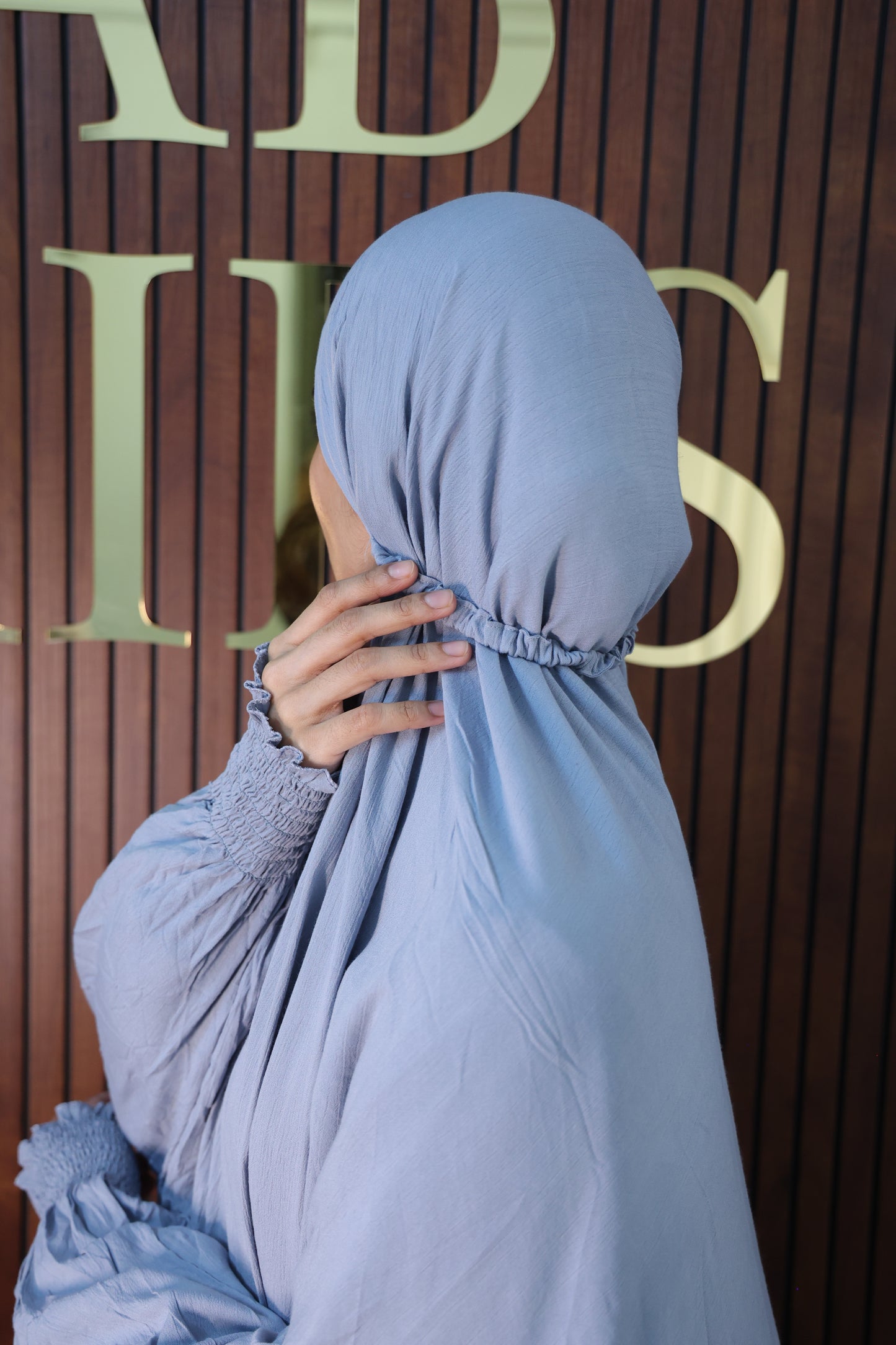Dusty Silver Prayer Makhana Hijab for Salah
