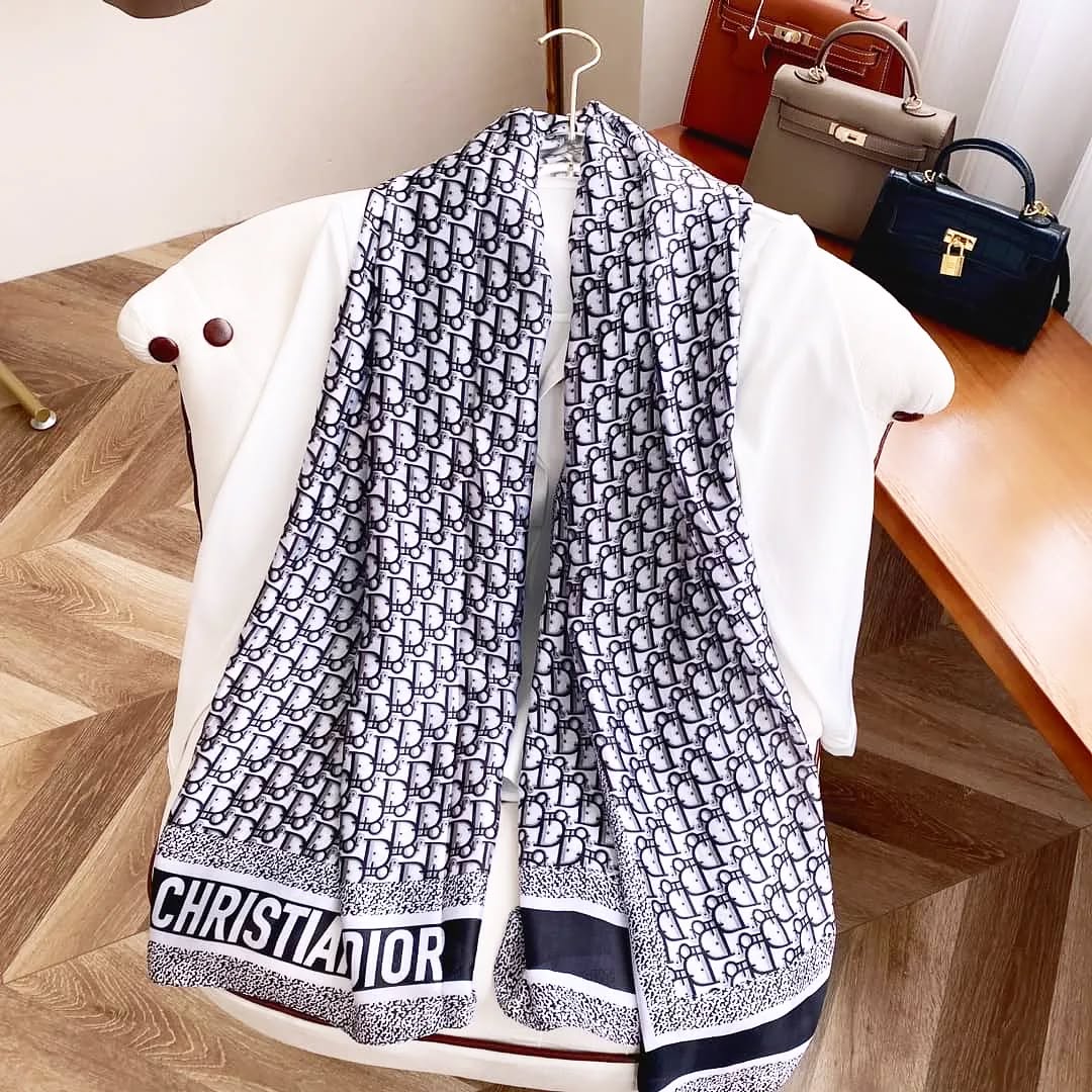 Black Brand Printed DC Silk Scarf