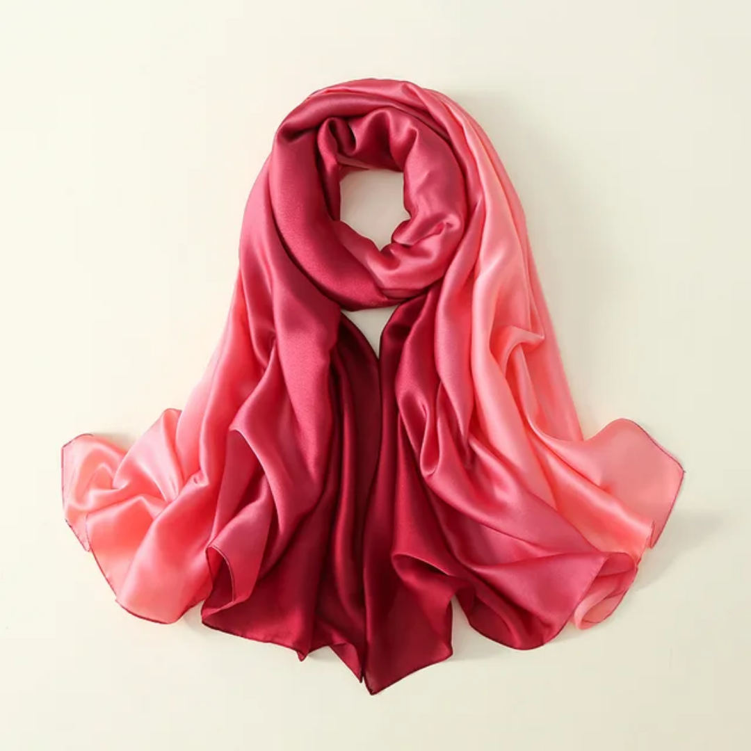 Cherry Ombre Printed Silk Scarf