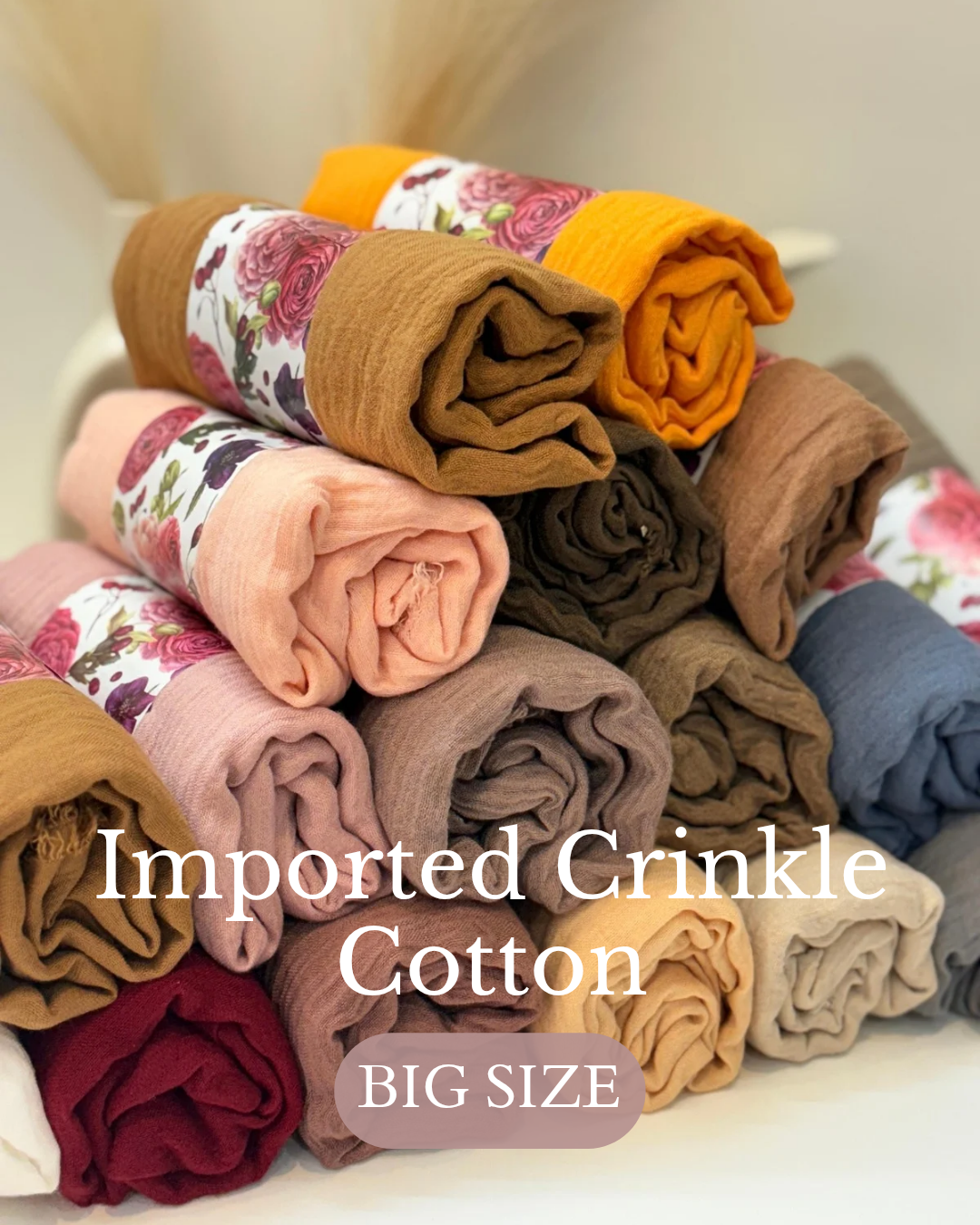 Imported Crinkle Cotton Hijabs Big Size