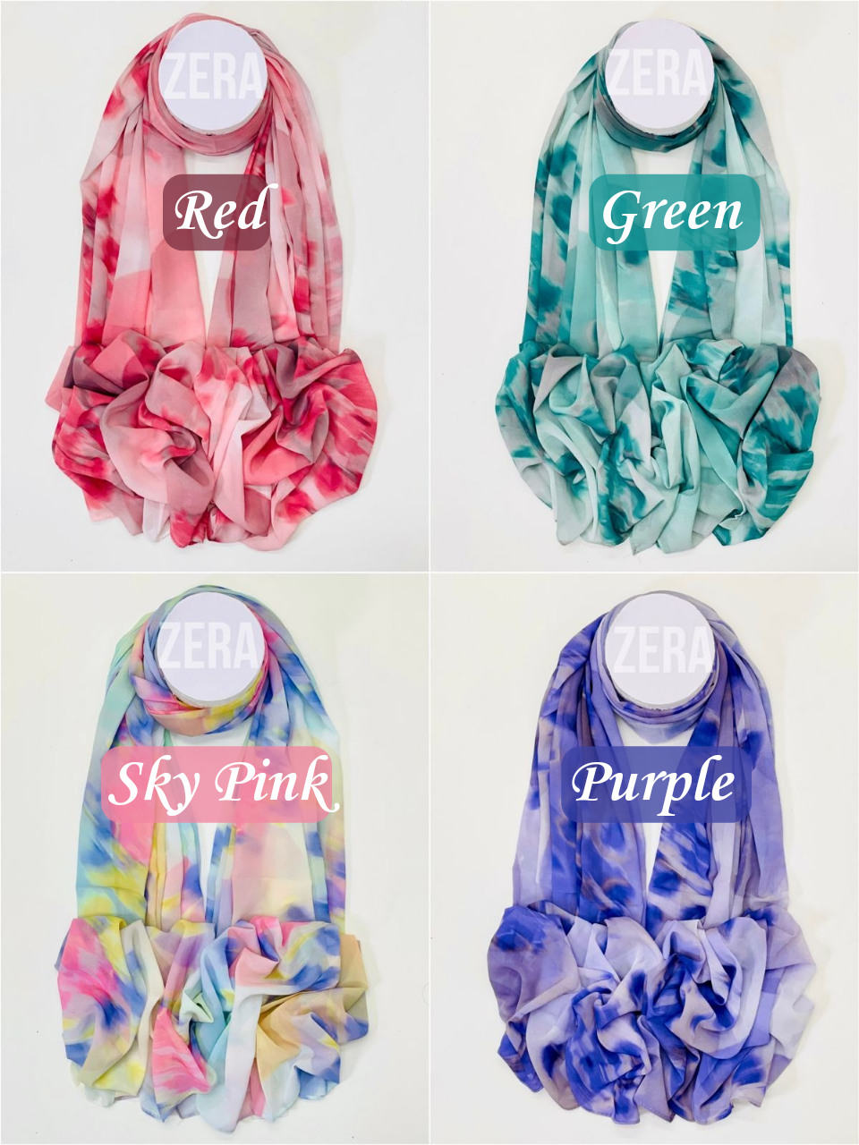 Zera Tie Die Chiffon Hijabs