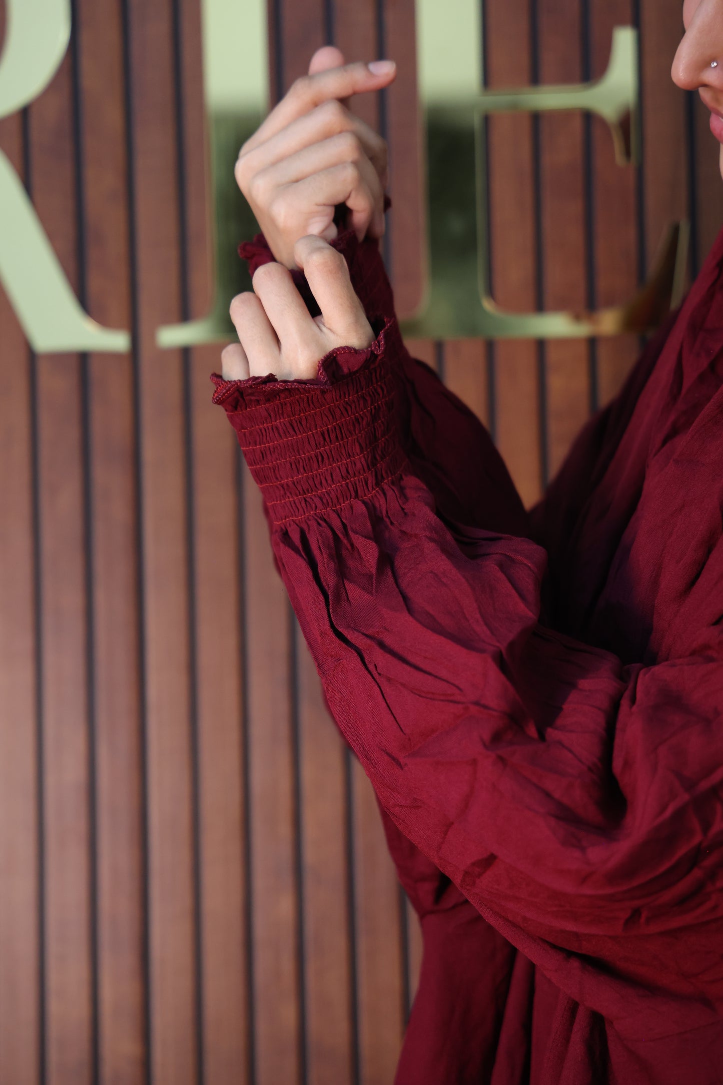 Maroon Wine Prayer Makhana Hijab for Salah