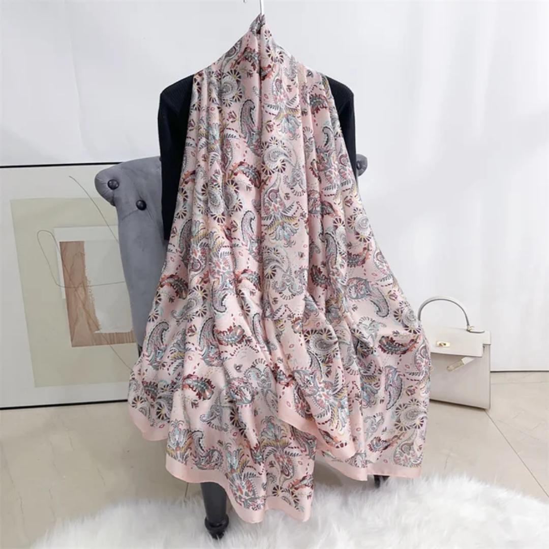 Aster Printed Silk Scarf