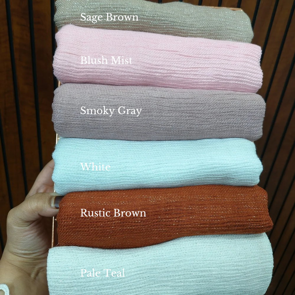 Crush Cotton Shine Silver Hijabs
