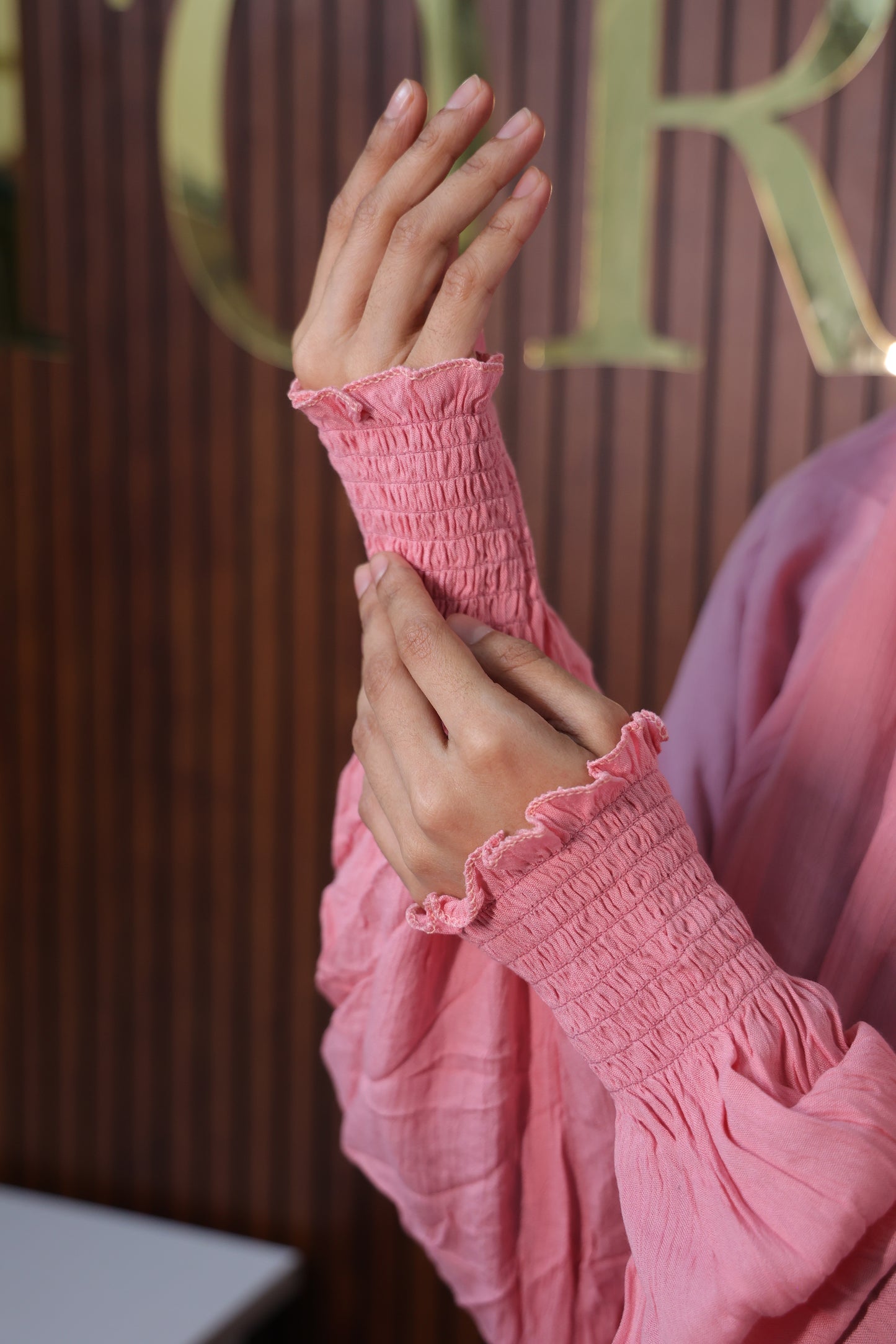 Peach Pink Prayer Makhana Hijab for Salah