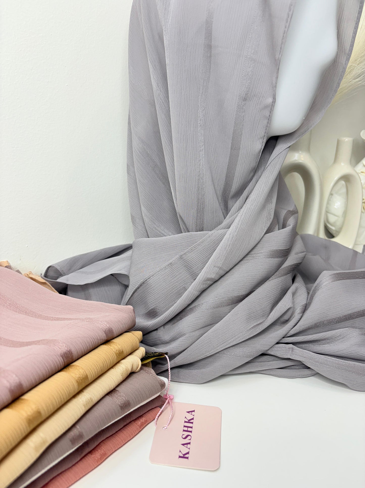 Striped Muna chiffon Hijabs