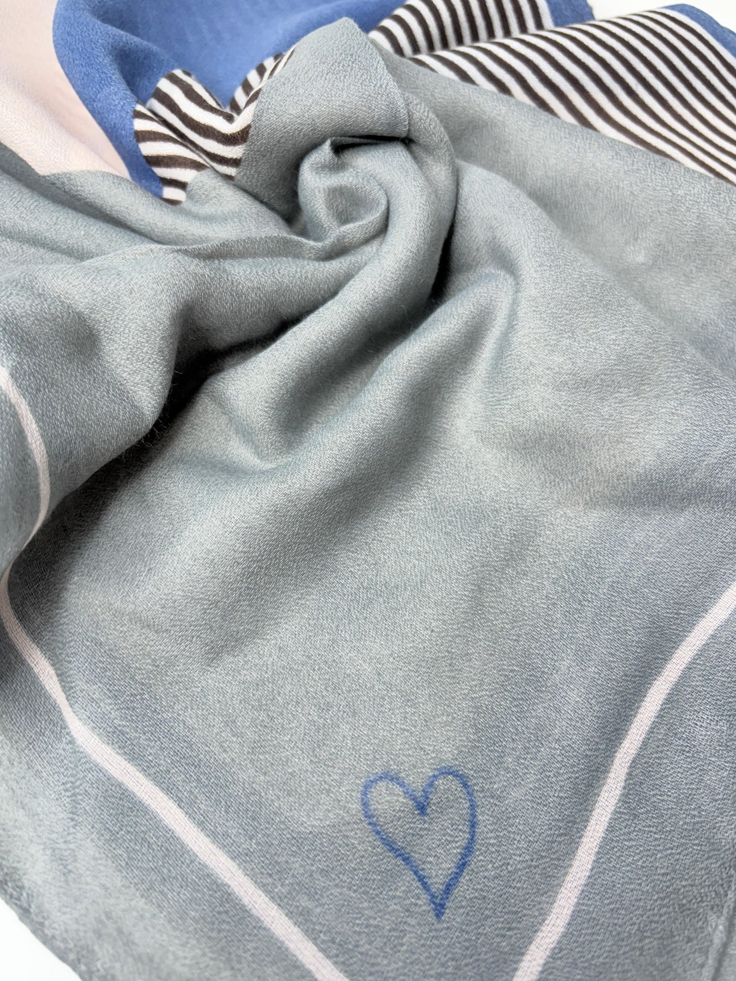 Cozy Indigo Printed Viscose Scarf