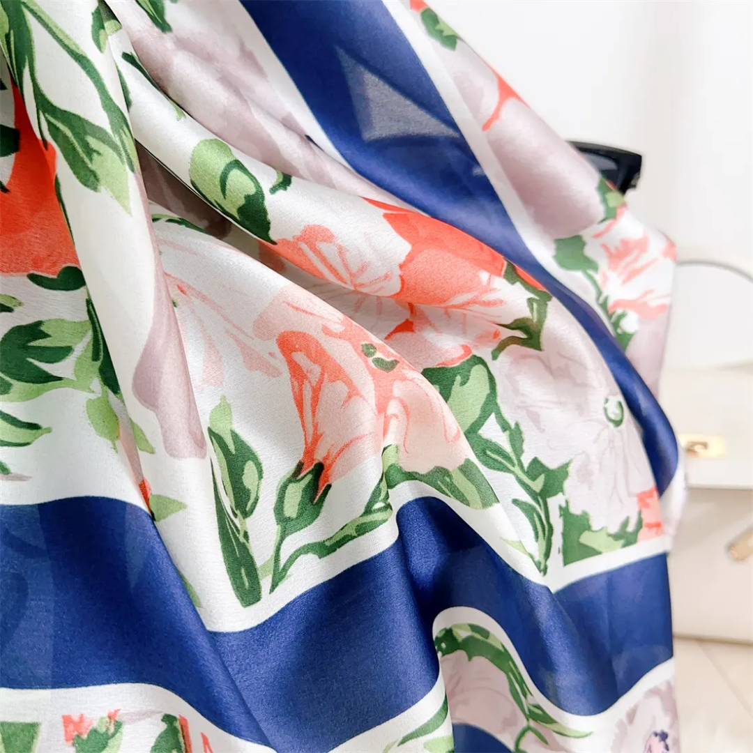 Oriental Printed Silk Scarf